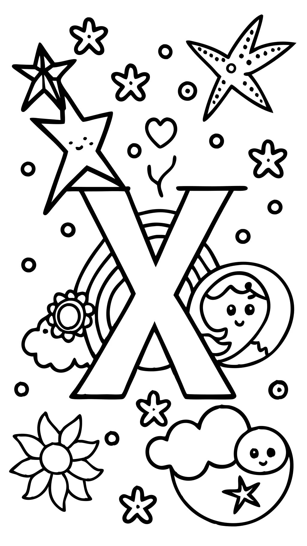 coloriage lettre x